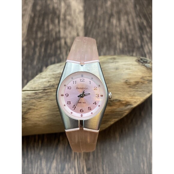 Women's Armitron Analog Watch Pink/Silver 25/6355 WR 165Ft Acrylic Bezel Y121E - Picture 1 of 7